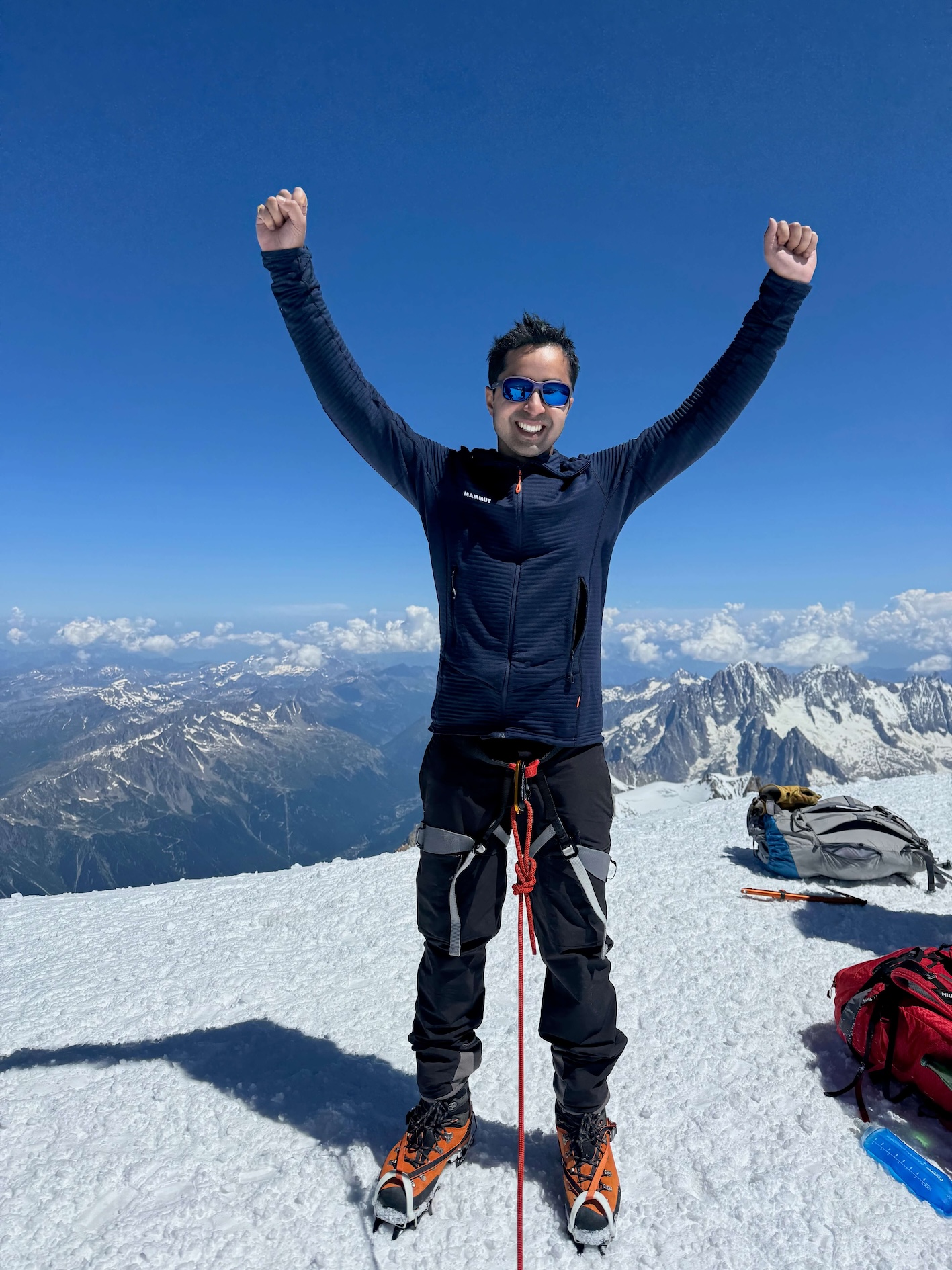Mayur summitting Mont Blanc